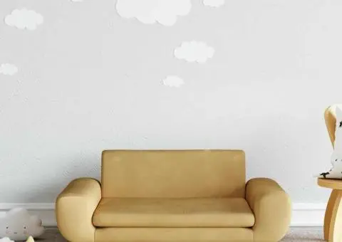 Canapea pentru copii, maro, 70x45x33 cm, catifea - 1/5