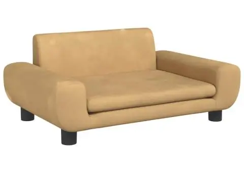 Canapea pentru copii, maro, 70x45x33 cm, catifea - 2/5