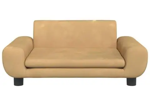 Canapea pentru copii, maro, 70x45x33 cm, catifea - 3/5