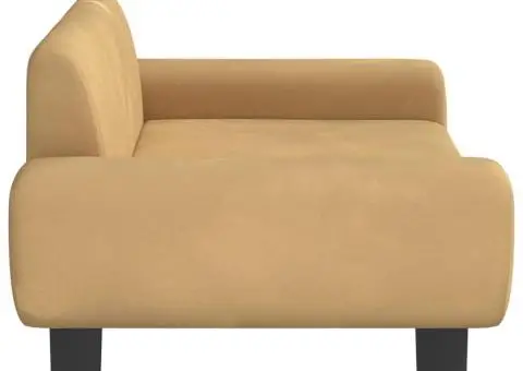 Canapea pentru copii, maro, 70x45x33 cm, catifea - 4/5