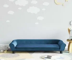 vidaXL Canapea pentru copii, albastru, 100x50x26 cm, catifea