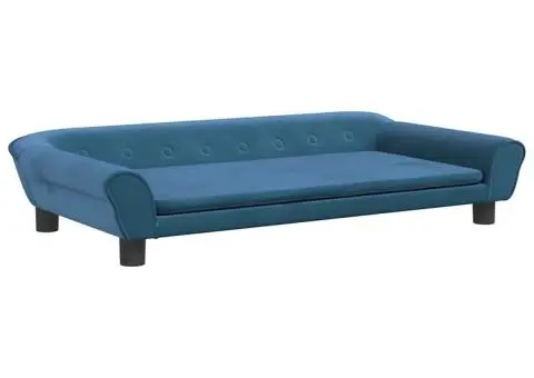 Canapea pentru copii, albastru, 100x50x26 cm, catifea - 2/5