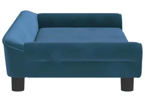 Canapea pentru copii, albastru, 100x50x26 cm, catifea - 4/5