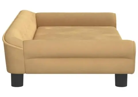 Canapea pentru copii, maro, 100x50x26 cm, catifea - 4/5