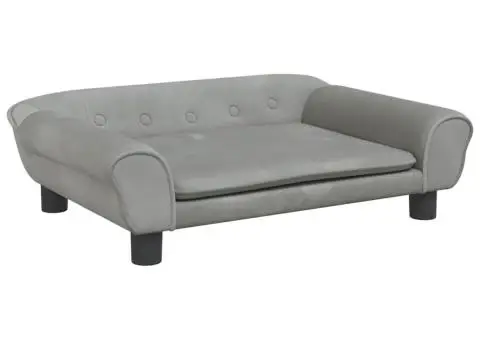 Canapea pentru copii, gri deschis, 70x45x26 cm, catifea - 2/5