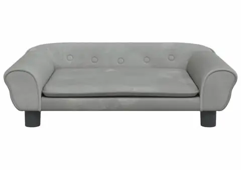 Canapea pentru copii, gri deschis, 70x45x26 cm, catifea - 3/5