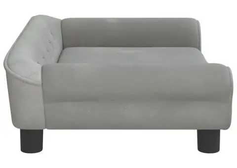 Canapea pentru copii, gri deschis, 70x45x26 cm, catifea - 4/5
