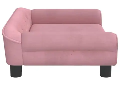 Canapea pentru copii, roz, 70x45x26 cm, catifea - 4/5