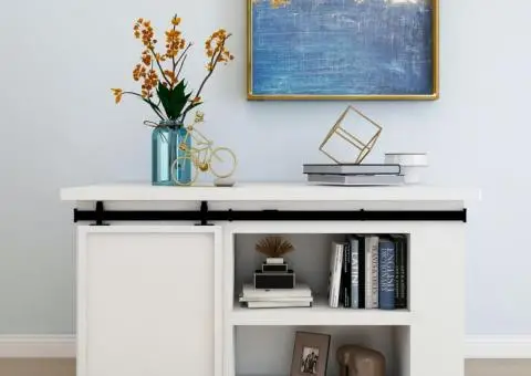 Set glisare ușă mini pentru dulap, oțel carbon, 122 cm - 1/5