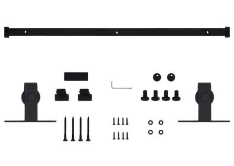 Set glisare ușă mini pentru dulap, oțel carbon, 122 cm - 5/5