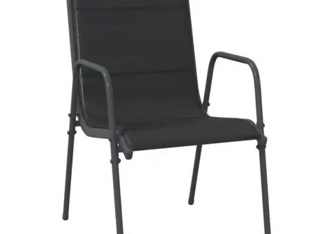 Set mobilier de grădină, 5 piese, negru, oțel și textilenă - 3/5