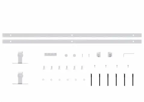 Set glisare mini ușă pentru dulap, alb, oțel carbon, 200 cm - 4/5
