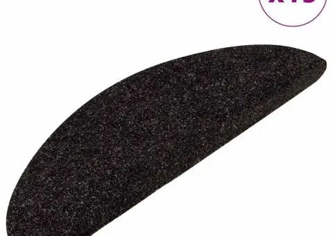 Covorașe scări autoadezive, 15 buc, antracit, 56x17x3 cm - 2/5