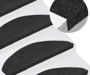 vidaXL Covorașe de scări autoadezive, 10 buc., negru, 65x22,5x3,5 cm
