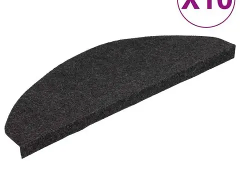 Covorașe de scări autoadezive, 10 buc., negru, 65x22,5x3,5 cm - 2/5