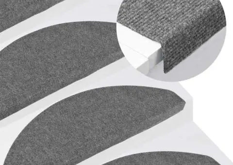 Covorașe de scări autoadezive, 10 buc., gri, 65x22,5x3,5 cm - 1/5