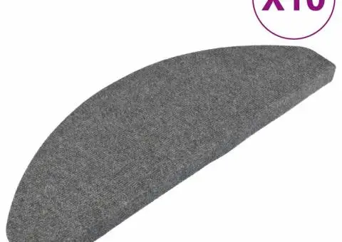 Covorașe de scări autoadezive, 10 buc., gri, 65x22,5x3,5 cm - 2/5