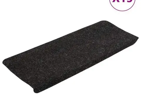 Covorașe scări autoadezive, 15 buc., antracit, 65x24,5x3,5 cm - 2/5