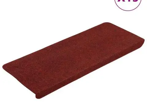 Covorașe scări autoadezive, 15 buc., roșu, 65x24,5x3,5 cm - 2/5