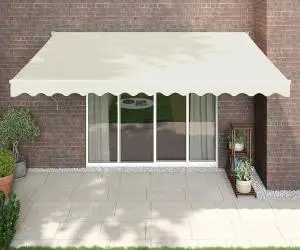 vidaXL Copertină retractabilă, crem, 4x3 m, textil și aluminiu