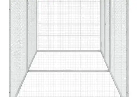 Coteț pui cu acoperiș, antracit, 203x98x90 cm, oțel galvanizat - 4/5