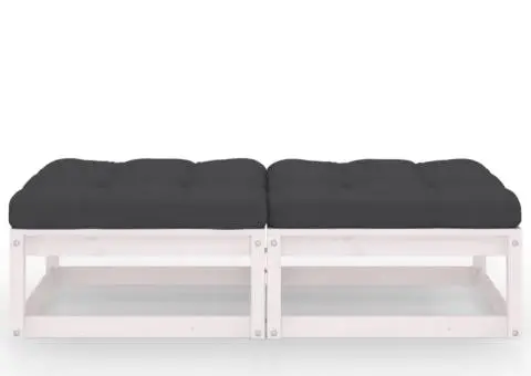 Taburete de grădină cu perne, 2 buc., lemn masiv de pin - 2/5