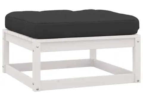 Taburete de grădină cu perne, 2 buc., lemn masiv de pin - 3/5