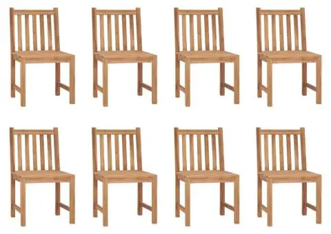 Scaune de grădină cu perne, 8 buc., lemn masiv de tec - 2/5