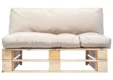 Canapea din paleți de grădină, cu perne nisipii, lemn de pin - 2/5