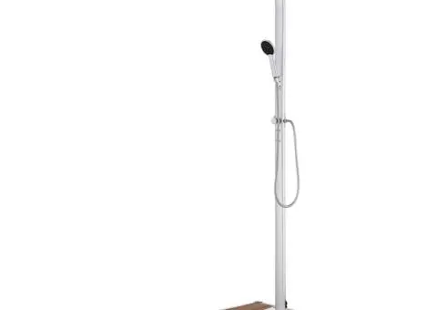 Duș de grădină cu bază maro, 220 cm, aluminiu - 1/5