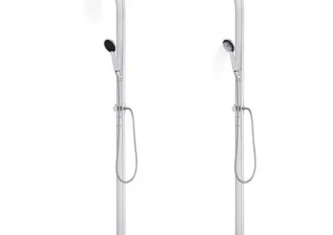 Duș de grădină cu bază maro, 220 cm, aluminiu - 2/5