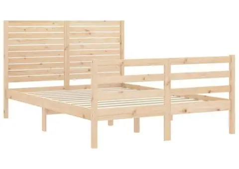 Cadru de pat cu tăblie, 120x200 cm, lemn masiv - 5/5