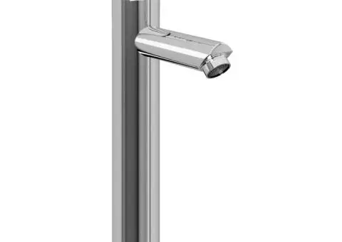 Chiuvetă baie, robinet și scurgere tip push, maro sticlă călită - 3/5