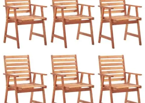 Scaune de exterior cu perne, 6 buc., lemn masiv de acacia - 2/5