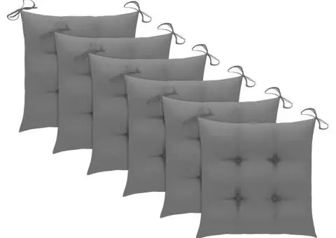 Scaune de exterior cu perne, 6 buc., lemn masiv de acacia - 4/5