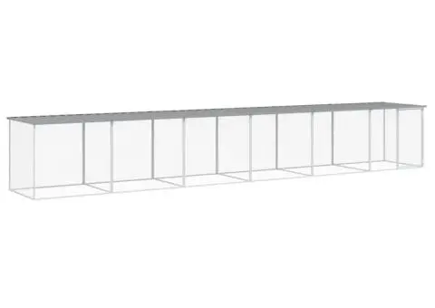 Coteț pui cu acoperiș gri deschis 603x98x90 cm oțel galvanizat - 2/5