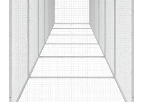 Coteț pui cu acoperiș gri deschis 603x98x90 cm oțel galvanizat - 4/5