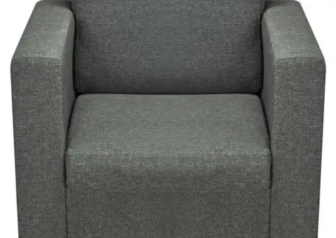 Set canapele, 3 piese, gri închis, material textil - 4/5