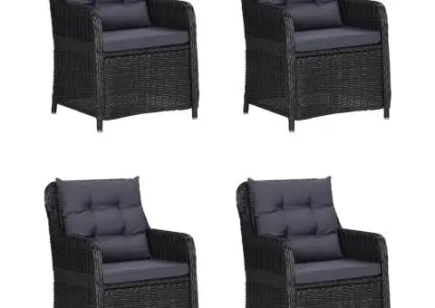 Set de masă pentru grădină, 5 piese, negru - 5/5