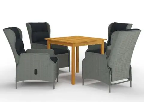 Set de mobilier pentru grădină, 5 piese, gri deschis - 1/5