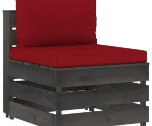 vidaXL Canapea de mijloc modulară cu perne, gri, lemn tratat