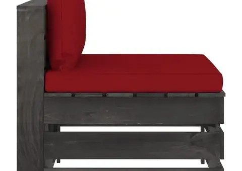 Canapea de mijloc modulară cu perne, gri, lemn tratat - 2/5