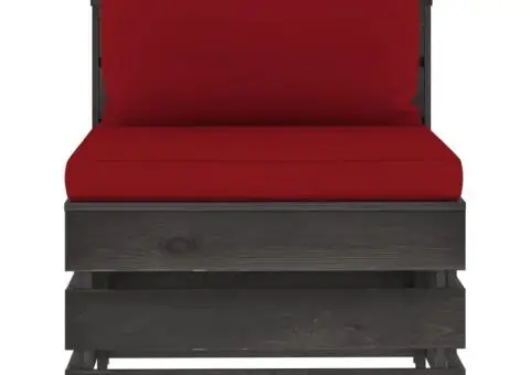 Canapea de mijloc modulară cu perne, gri, lemn tratat - 3/5