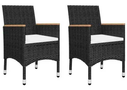 Set mobilier de grădină, 3 piese, negru - 2/5