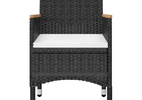 Set mobilier de grădină, 3 piese, negru - 4/5