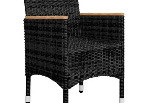 Set mobilier de grădină, 3 piese, negru - 5/5