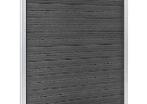 Set de panouri de gard, negru, 353 x 186 cm, WPC - 3/5