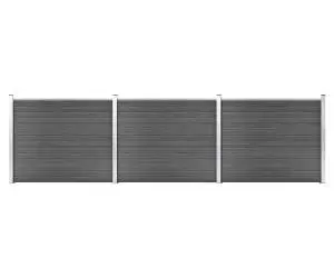 vidaXL Set panouri gard, 526x146 cm, negru, WPC