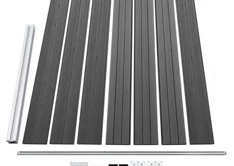 Set panouri gard, 526x146 cm, negru, WPC - 5/5