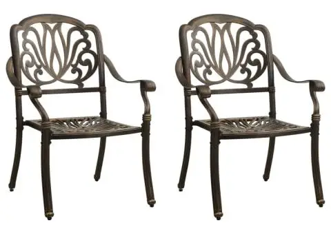 Set mobilier bistro, 3 piese, bronz, aluminiu turnat - 3/5